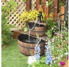 Outsunny Gartenbrunnen Zimmerbrunnen Wasserspiel Wasserfall Wasserpumpe, 24 cm