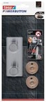 tesa Klebehaken tesa Powerbutton Doppelhaken Classic Edelstahl