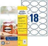Avery Zweckform Etiketten Flaschenetiketten wiederabl&ouml;sbar oval 63,5x42,3 mm wei&szlig;