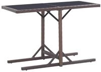 vidaXL Gartentisch Gartentisch Braun 110&times;53&times;72 cm Glas und Poly Rattan (1-St)