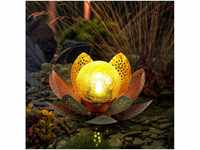 ETC Shop LED-Solar-Lotusblume grün/gold (33655)