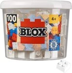Simba 104114113 - Blox, 100 wei&szlig;e Bausteine Konstruktions-Spielset