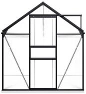 vidaXL Gew&auml;chshaus, Treibhaus mit Fundament Anthrazit Aluminium 7,03 m&sup2;