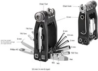 Topeak Multitool Topeak Ninja 16+ Fahrrad Multitool, Fahrrad Reparatur Werkzeug