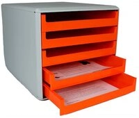 M&M Schubladenbox M&M Schubladenbox orange DIN A4 mit 5 Schubladen