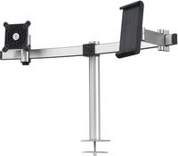 DURABLE Monitor-Halterung Monitorhalter mit Arm f&uuml;r 1 Monitor+1 Tablet silber