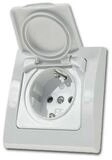 ChiliTec Unterputz-Steckdose DELPHI Steckdose IP44 mi Deckel 250V~/ 16A UP wei&szlig;
