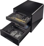 LEITZ Organizer Schubladenbox Cube 4 Schubladen PS schwarz/wei&szlig;
