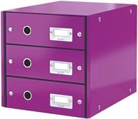 LEITZ Organizer Schubladenbox 3 F&auml;cher Karton violett