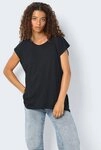 Noisy may Kurzarmshirt NMMATHILDE S/S LOOSE LONG TOP NOOS Baumwollmischung, relaxed