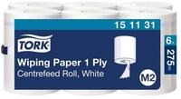 TORK Wischtuch 21,5cmx275m 1-lagig wei&szlig; FSC PA= 6 Rlollen Reinigungstuch...