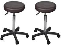 vidaXL B&uuml;rostuhl B&uuml;rohocker 2 Stk. Braun 35,5x84 cm Kunstleder (2 St)