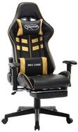 vidaXL Gaming-Stuhl Gaming-Stuhl mit Fu&szlig;st&uuml;tze Schwarz und Golden Kunstleder...
