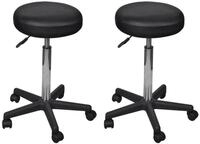 vidaXL B&uuml;rostuhl B&uuml;rohocker 2 Stk. Schwarz 35,5x84 cm Kunstleder (2 St)