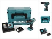 Makita Schlagbohrmaschine DHP 483 RA1J Akku Schlagbohrschrauber 18 V 40 Nm...