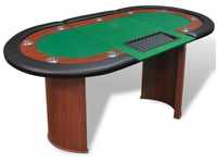 vidaXL Spieltisch Pokertisch für 10 Spieler mit Dealerbereich und Chipablage...