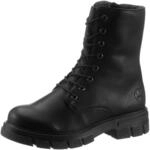 Schn&uuml;rboots RIEKER, Damen, Gr. 39, schwarz (schwarz, uni), Nubuklederimitat,