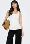 Tanktop ONLY "ONLLIVE LOVE S/L TANK TOP NOOS", Damen, Gr. S, wei&szlig;, Jersey,