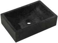 vidaXL Waschbecken, Waschtisch 45x30x12 cm Marmor Hochglanz-Schwarz