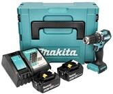 Makita Akku-Schlagbohrschrauber DHP 487 RTJ 18 V 40 Nm Brushless + 2x Akku 5,0...