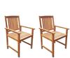 vidaXL Garden Chairs in Solid Acacia Wood (2 Pieces)