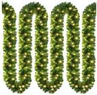 Kunstgirlande, Casaria, H&ouml;he 28 cm, Weihnachtsgirlande 10m 200 LED Warmwei&szlig;...