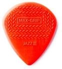 Dunlop Plektrum, 471P3N Jazz III Max Grip Picks Nylon 1,38 mm - Plektren Set
