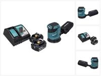 Makita Akku-Exzenterschleifer DBO 180 RF 18 V 125 mm + 2x Akku 3,0 Ah +...