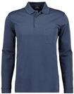 Poloshirt RAGMAN "Poloshirt Soft Knit Polo Knopf Langarm", Herren, Gr. M, blau,
