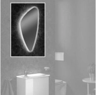 FACKELMANN Badspiegel Flachspiegel Organic - mit LED Beleuchtung - 40cm