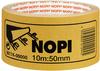 NOPI Doppelklebeband 50 mm / 10 m, mit gelbem Trennpapier weiß 5 cm x 1000 cm