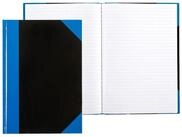 Idena Notizbuch Idena Kladde liniert 96 Blatt 70g/m&sup2; schwarz/blau DIN A6
