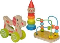 Eichhorn Steckspielzeug Lernspielset Steckfigur Clown, Motorikschleife, Schiebehund