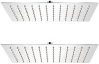 vidaXL Regenduschkopf Regenduschk&ouml;pfe 2 Stk. Edelstahl 20 x 30 cm, (2-tlg)