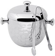 EDZARD Eiseimer Rico, Silber-Optik, fein gemustert, Inkl. Deckel und Zange, H 18 cm