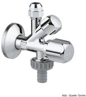 Grohe Badarmatur GROHE Kombi-Eckventil Wandrosette 1/2x3/8x3/4'' mit
