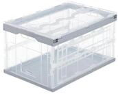relaxdays Aufbewahrungsbox Transparente Transportbox mit Deckel (1 St), grau