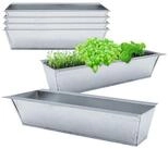 Spetebo Pflanzeinsatz Zink Europaletten Pflanzkasten - 6er Set / silber (Set, 6...