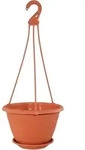 Geli Blumenampel H&auml;ngeampel Galicia, mit Aufh&auml;ngung & Untersetzer orange &Oslash; 30 cm