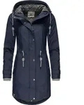 PEAK TIME Regenjacke L60042 stylisch taillierter Regenmantel f&uuml;r Damen blau...