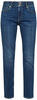 QS Stoffhose Slim: Jeans mit Wascheffekt Leder-Patch, Waschung