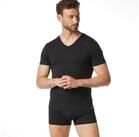 Bruno Banani V-Shirt CHECK LINE 2.0 Pique Optik, Kurzarm, V-Neck, Cotton-Mix