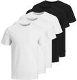 T-Shirt JACK & JONES "JJEORGANIC BASIC TEE SS O-NE 5PK MP NOOS", Herren, Gr. M,
