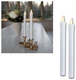 STAR TRADING LED-Kerze 2er Set LED Stabkerzen wei&szlig;, Schalter per Flamme