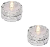 XMAS KING Teelicht 06782 LED-Teelicht 2er Set warmwei&szlig; Wasserdicht Batterie...