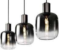 casa NOVA Pendelleuchte SVENJA, 3-flammig, Schwarz, Metall, Rauchglas, ohne