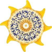 Bestway Schwimmsitz Mediterrane Sonne Luftmatratze Badeinsel Pool Strand 226 x...