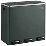 SONGMICS M&uuml;lleimer M&uuml;lltrennsystem, 3 x 18 L, ergonomisch, 3 F&auml;cher grau