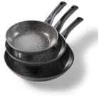 STONELINE Pfannen-Set, Aluminium (3-tlg), mit echten Steinpartikeln,