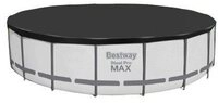 BESTWAY Pool-Abdeckplane Bestway Abdeckplane PVC Flowclear schwarz &Oslash; 555 cm